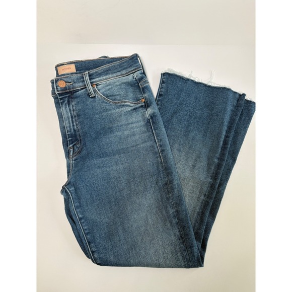 MOTHER The Weekender Fray Jeans Size 29 Mid Wash Denim Bootcut - Picture 1 of 7